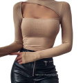 Sexy Cute Sprint Summer Long sleeve crop ribbed  tops women